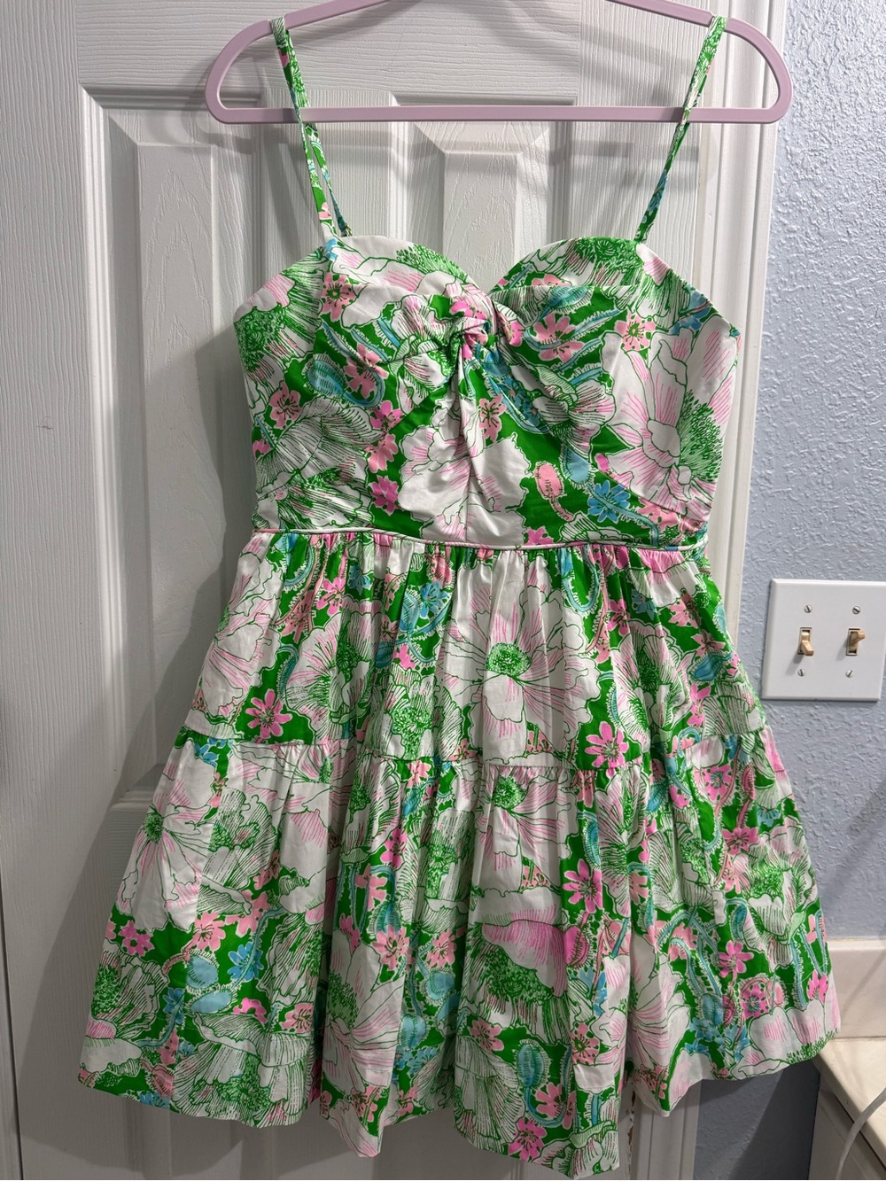 Lilly Pulitzer Green and Pink Floral Sundress for Girls